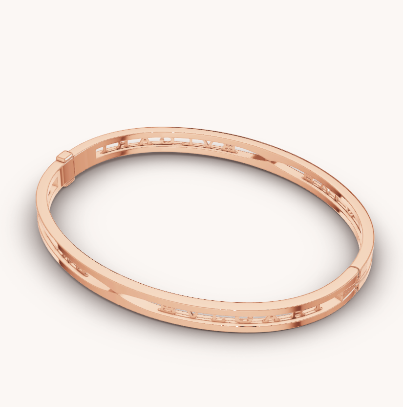 [AuraEcho Jewelry]ZERO 1 SPIRAL LOGO PINK GOLD BRACELET