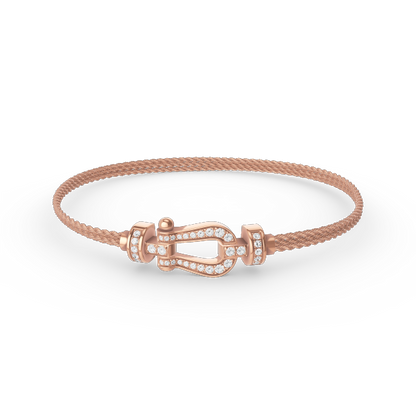 [AuraEcho Jewelry]FORCE SMALL HORSESHOE  DIAMOND CHAIN ROPE BRACELET