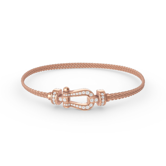 [AuraEcho Jewelry]FORCE SMALL HORSESHOE  DIAMOND CHAIN ROPE BRACELET