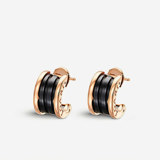 [AuraEcho Jewelry]ZERO 1 PINK GOLD CERAMIC EARRINGS
