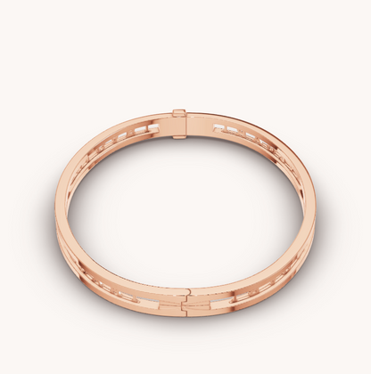 [AuraEcho Jewelry]ZERO 1 SPIRAL LOGO PINK GOLD BRACELET