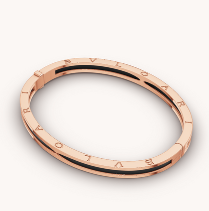 [AuraEcho Jewelry]ZERO 1 PINK GOLD WITH BLACK CERAMIC BRACELET