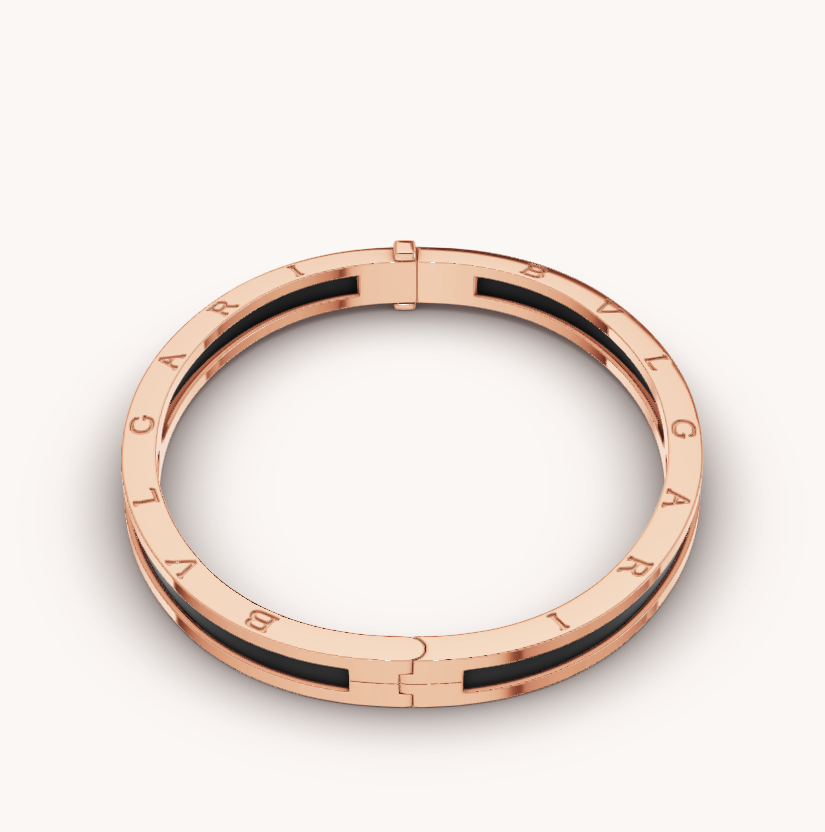 [AuraEcho Jewelry]ZERO 1 PINK GOLD WITH BLACK CERAMIC BRACELET