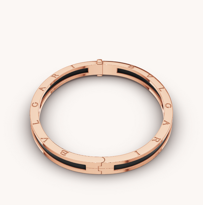 [AuraEcho Jewelry]ZERO 1 PINK GOLD WITH BLACK CERAMIC BRACELET