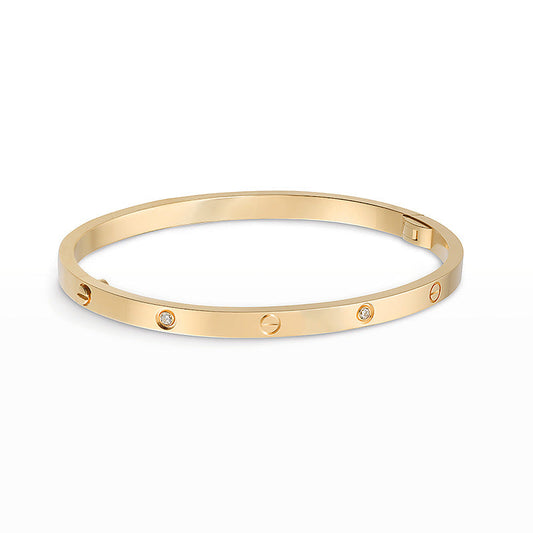 [AuraEcho Jewelry]LOVE BRACELET 3.65MM 6 DIAMONDS