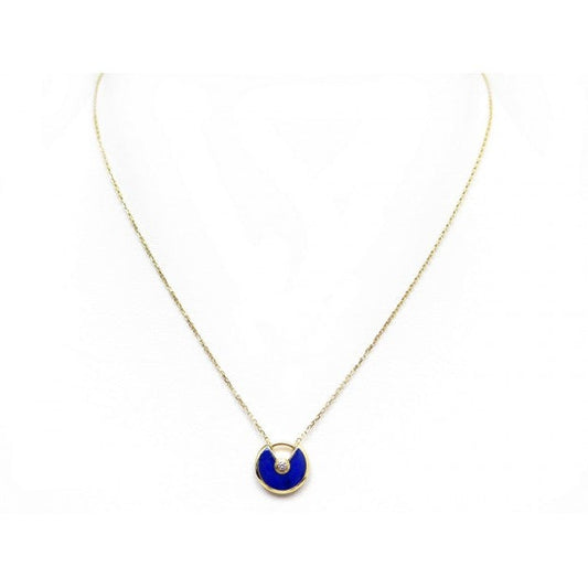 [AuraEcho Jewelry]AMULETTE ROSE GOLD AGATE NECKLACE