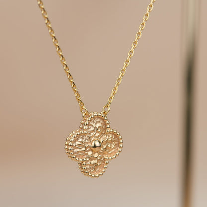 [AuraEcho Jewelry]CLOVER 15MM  BRONZING NECKLACE