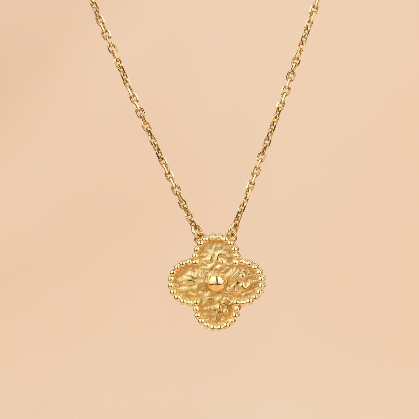 [AuraEcho Jewelry]CLOVER 15MM  BRONZING NECKLACE
