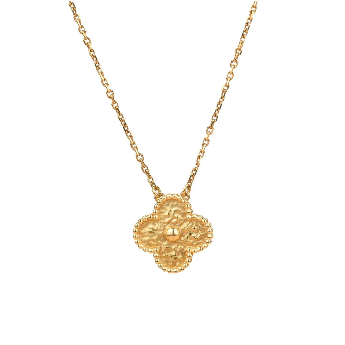 [AuraEcho Jewelry]CLOVER 15MM  BRONZING NECKLACE