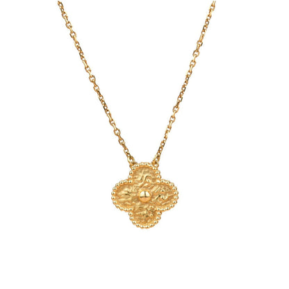 [AuraEcho Jewelry]CLOVER 15MM  BRONZING NECKLACE