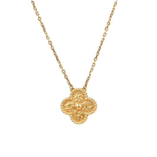 [AuraEcho Jewelry]CLOVER 15MM  BRONZING NECKLACE