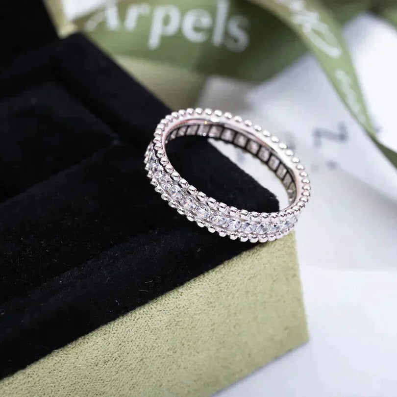 [AuraEcho Jewelry]PERLEE DIAMOND SILVER RING