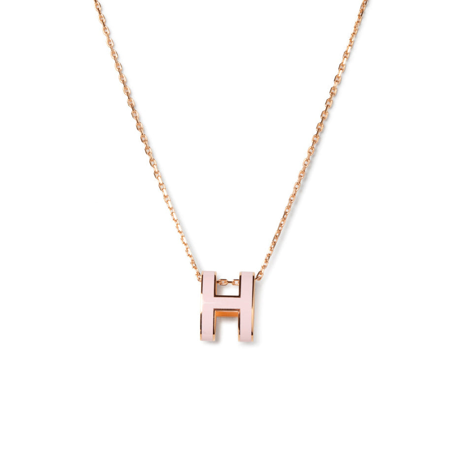 [AuraEcho Jewelry]POP H PEDANT PINK GOLD