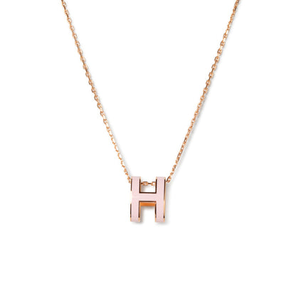 [AuraEcho Jewelry]POP H PEDANT PINK GOLD