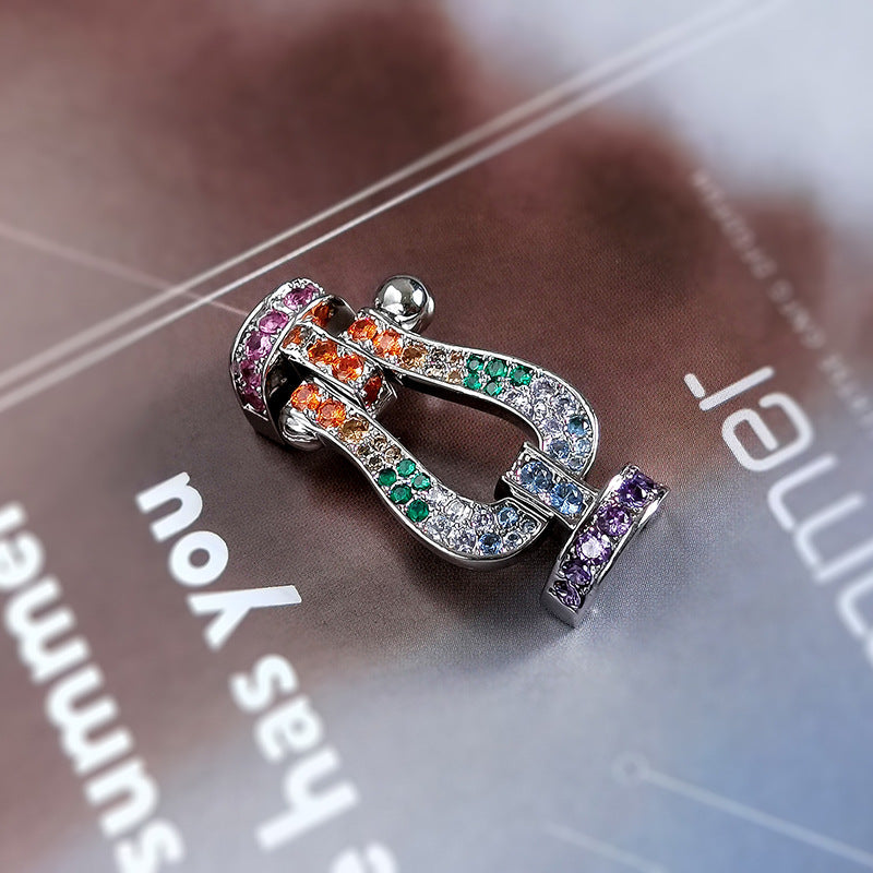 [AuraEcho Jewelry]FORCE LARGE HORSESHOE CLASP  METAL BRACELET