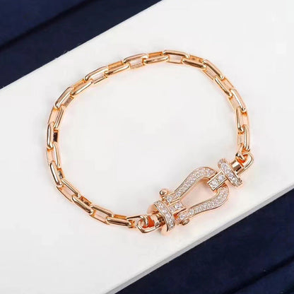 [AuraEcho Jewelry]FORCE LARGE HORSESHOE CLASP  METAL BRACELET