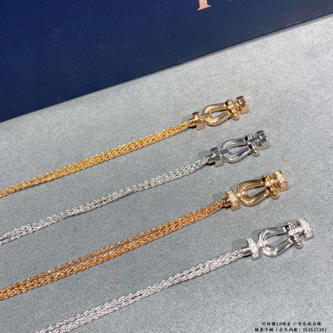 [AuraEcho Jewelry]FORCE SMALL HORSESHOE  DIAMOND CHAIN ROPE BRACELET