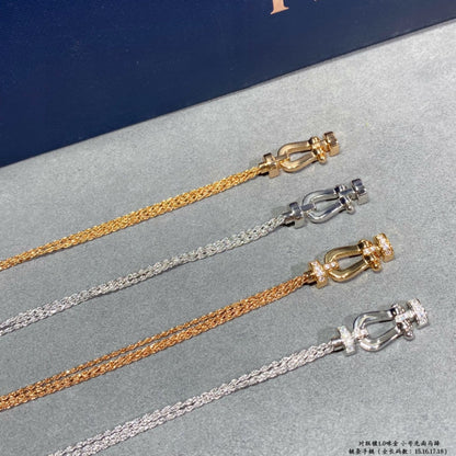 [AuraEcho Jewelry]FORCE SMALL HORSESHOE  DIAMOND CHAIN ROPE BRACELET