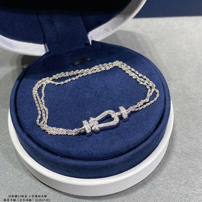 [AuraEcho Jewelry]FORCE SMALL HORSESHOE  DIAMOND CHAIN ROPE BRACELET