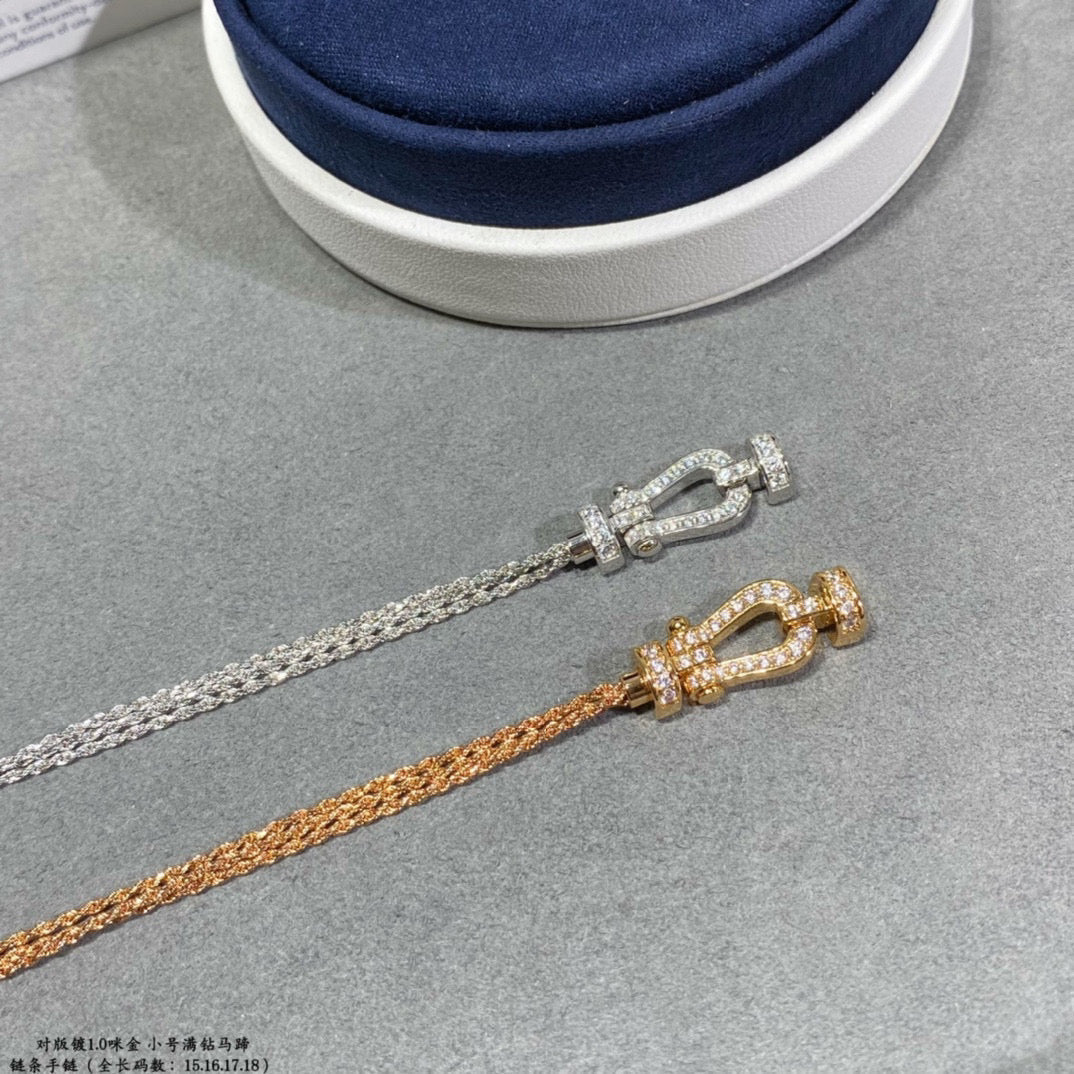 [AuraEcho Jewelry]FORCE SMALL HORSESHOE  DIAMOND CHAIN ROPE BRACELET