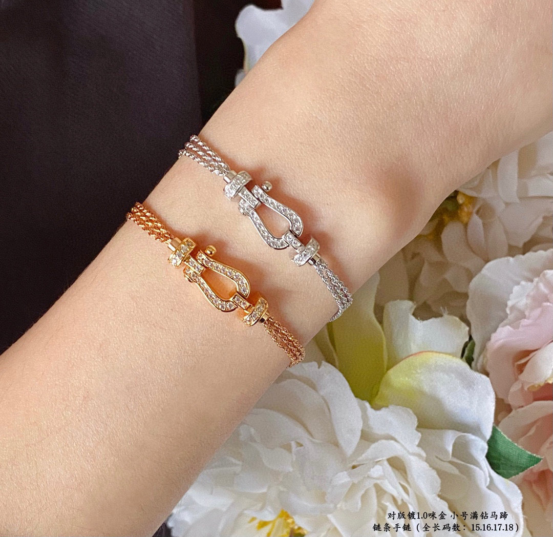 [AuraEcho Jewelry]FORCE SMALL HORSESHOE  DIAMOND CHAIN ROPE BRACELET