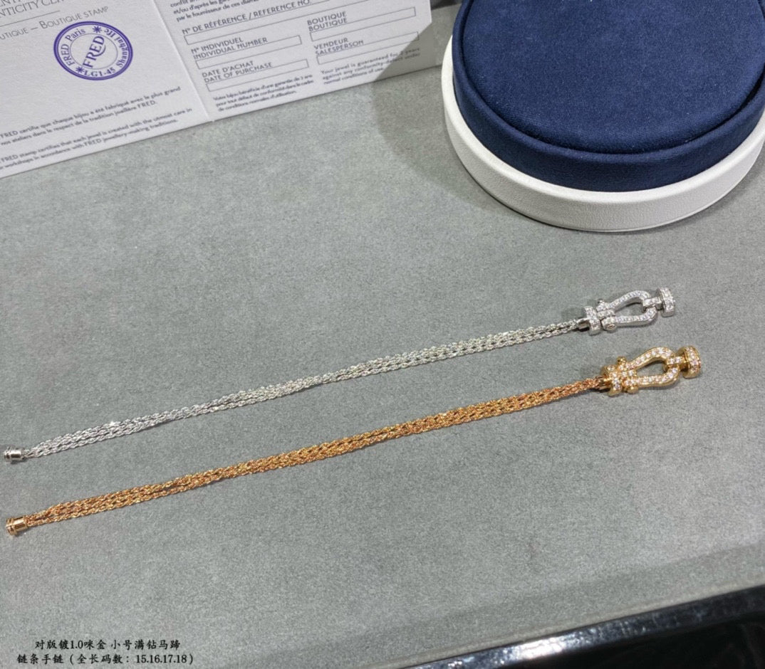 [AuraEcho Jewelry]FORCE SMALL HORSESHOE  DIAMOND CHAIN ROPE BRACELET
