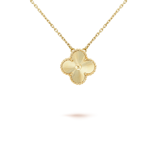 [AuraEcho Jewelry]CLOVER 15MM LASER NECKLACE