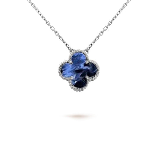 [AuraEcho Jewelry]CLOVER 15MM PIETERSITE NECKLACE SILVER