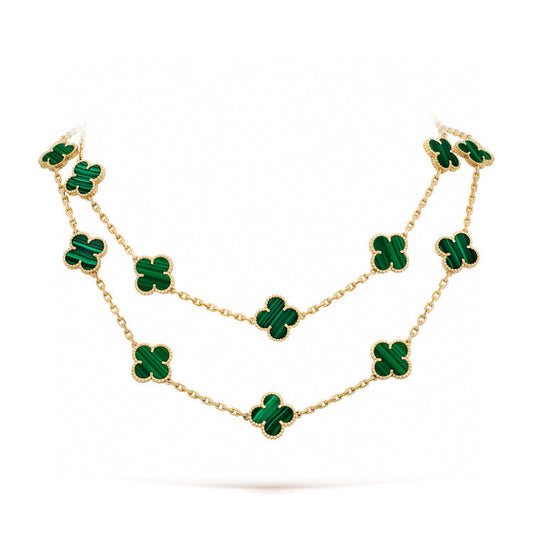 [AuraEcho Jewelry]CLOVER 20 MOTIFS MALACHITE GOLD