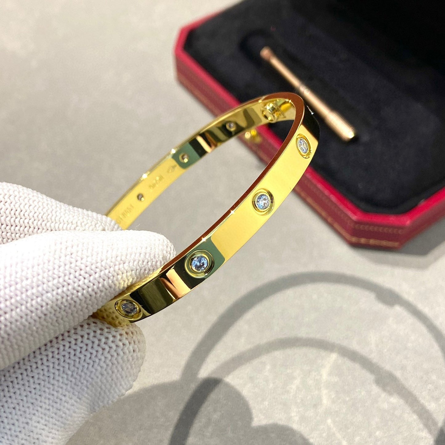 [AuraEcho Jewelry]LOVE BRACELET 6.1MM 10 DIAMONDS