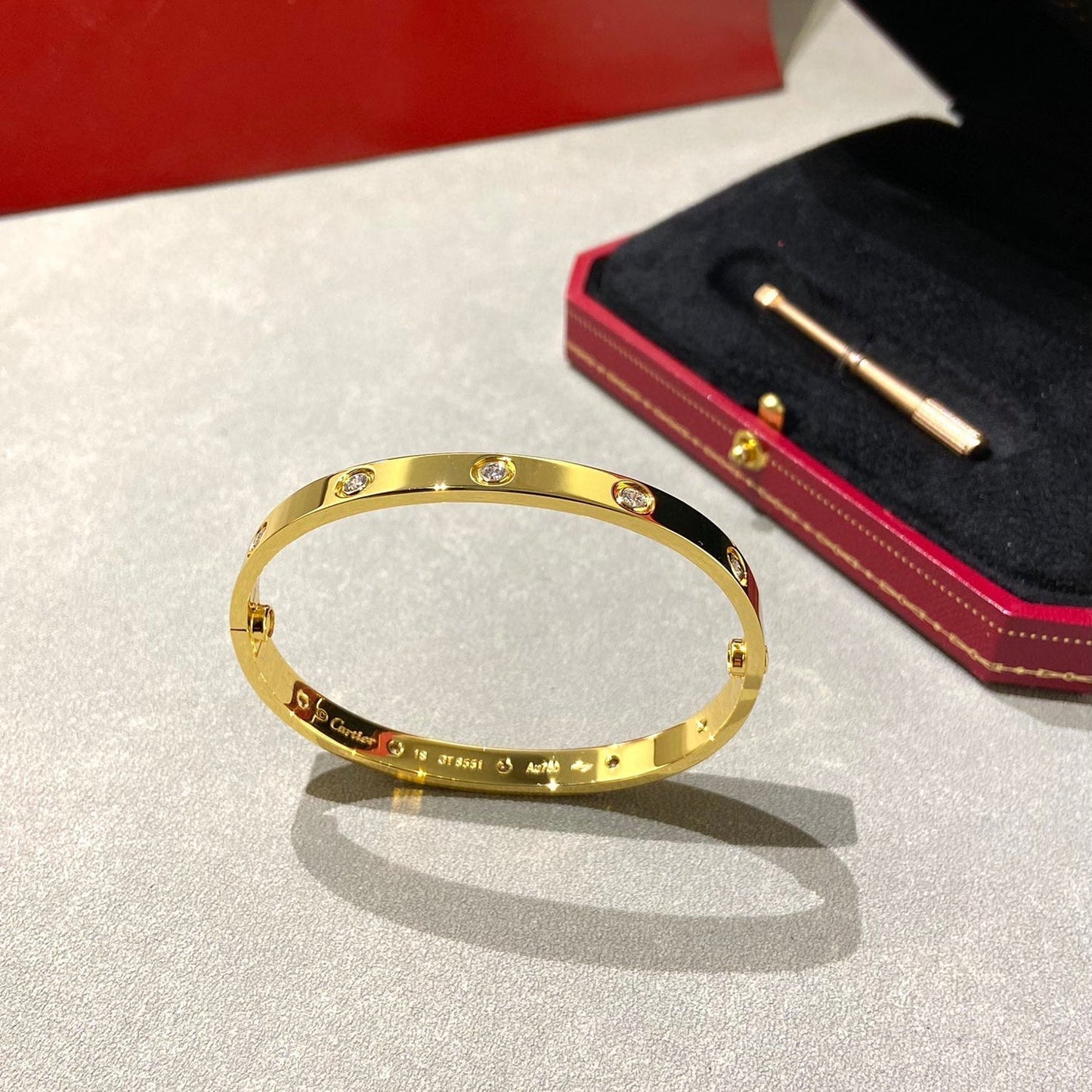 [AuraEcho Jewelry]LOVE BRACELET 6.1MM 10 DIAMONDS