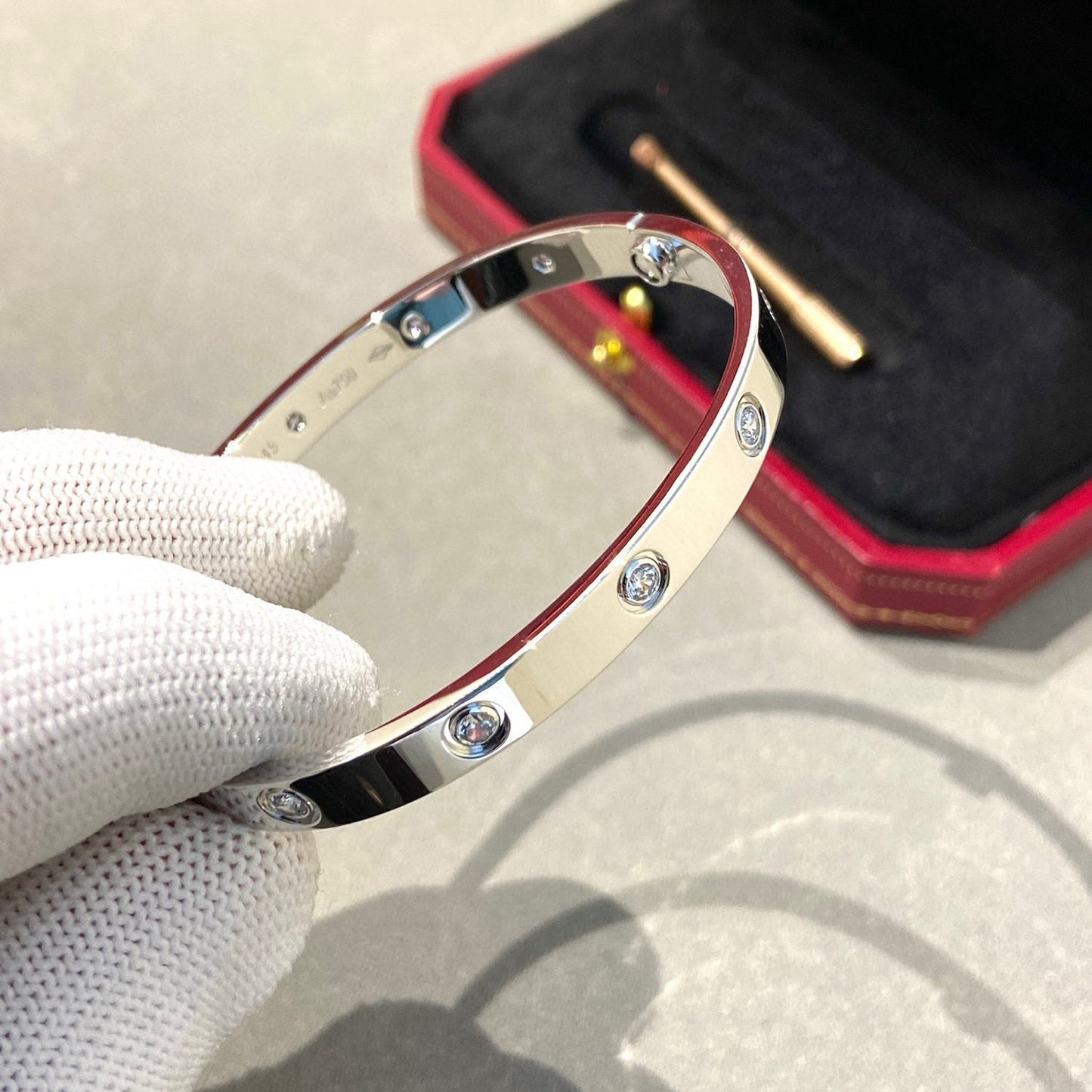 [AuraEcho Jewelry]LOVE BRACELET 6.1MM 10 DIAMONDS