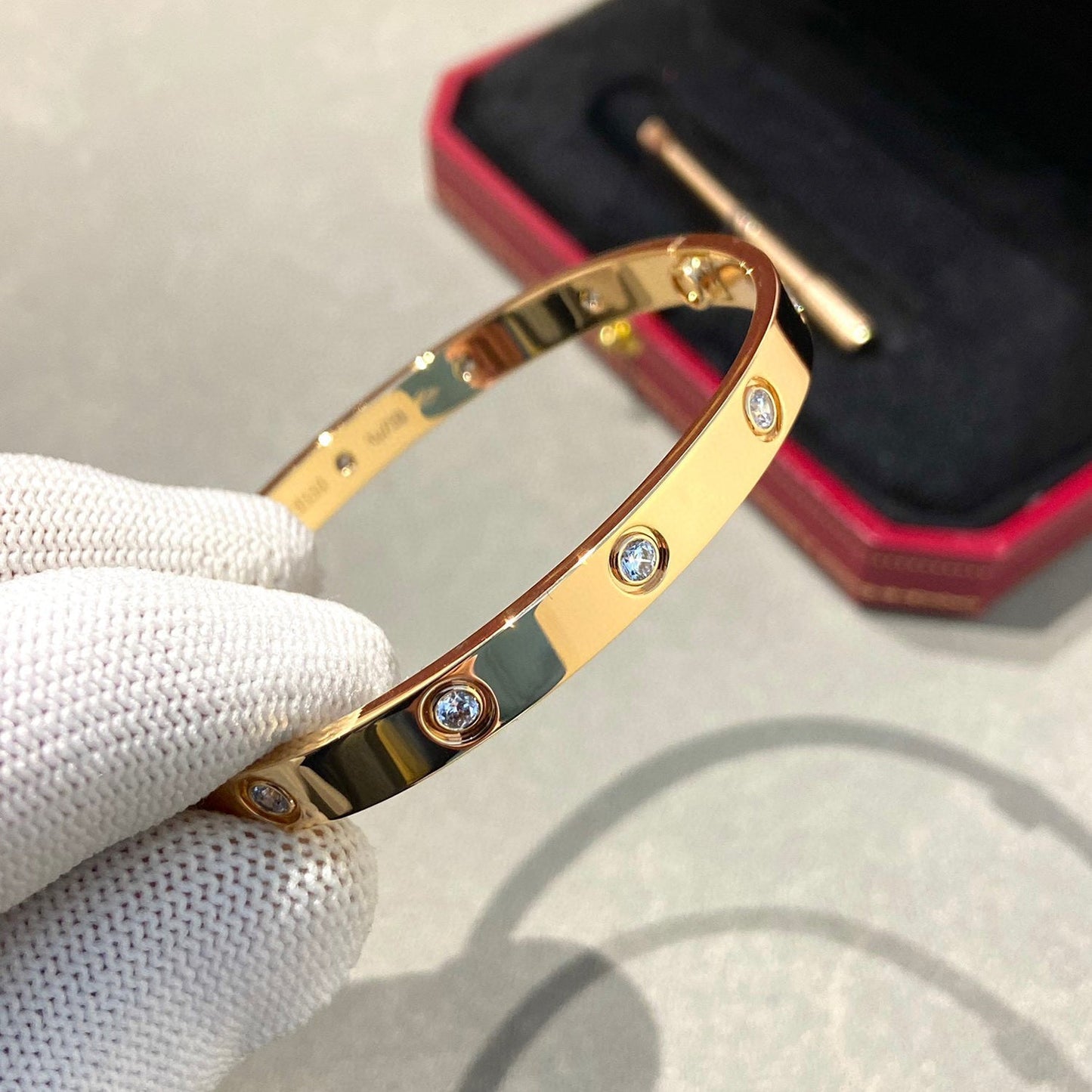 [AuraEcho Jewelry]LOVE BRACELET 6.1MM 10 DIAMONDS