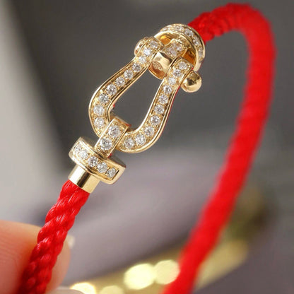 [AuraEcho Jewelry]FORCE LARGE HORSESHOE FULL DIAMOND BRACELET SILVER