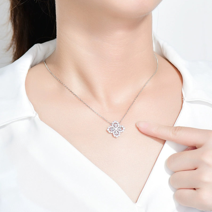 [AuraEcho Jewelry]LOOP NECKLACE FULL MOTIF DIAMOND 16MM MULTIPLE COLORS