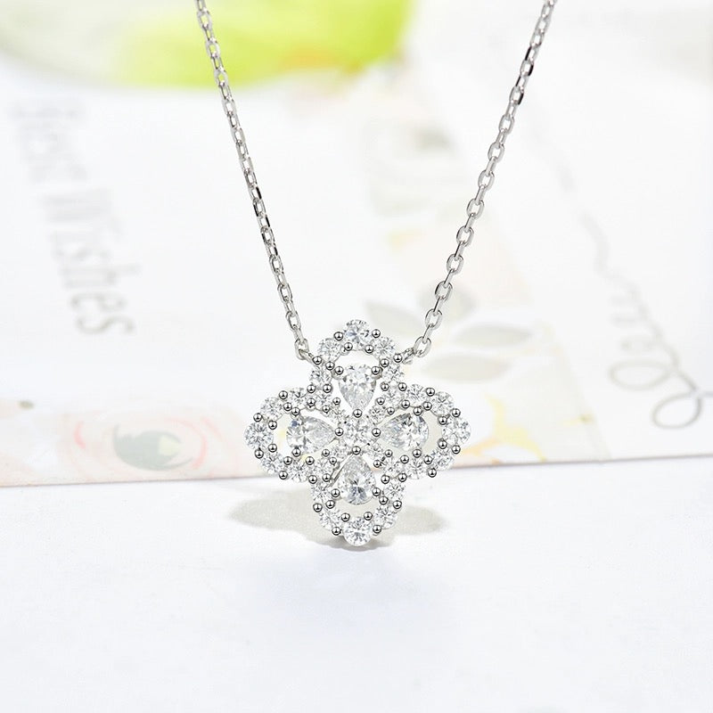 [AuraEcho Jewelry]LOOP NECKLACE FULL MOTIF DIAMOND 16MM MULTIPLE COLORS
