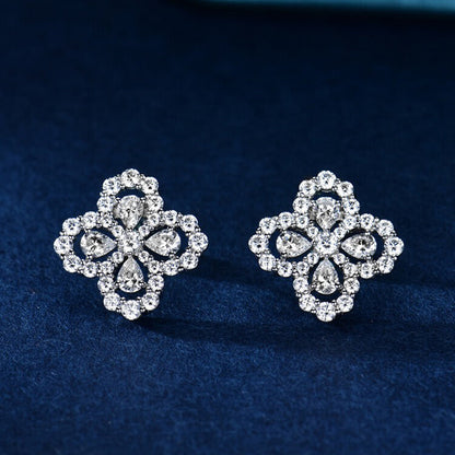 [AuraEcho Jewelry]LOOP EARRINGS FULL MOTIF DIAMOND 16MM SILVE