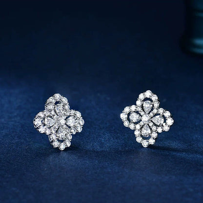[AuraEcho Jewelry]LOOP EARRINGS FULL MOTIF DIAMOND 16MM SILVE