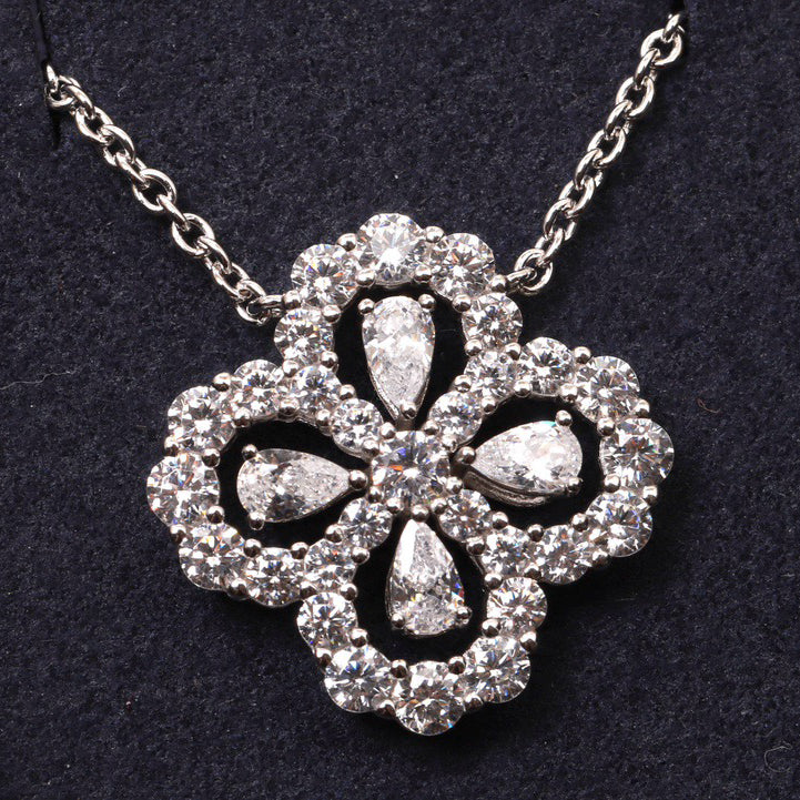 [AuraEcho Jewelry]LOOP NECKLACE FULL MOTIF DIAMOND 16MM MULTIPLE COLORS