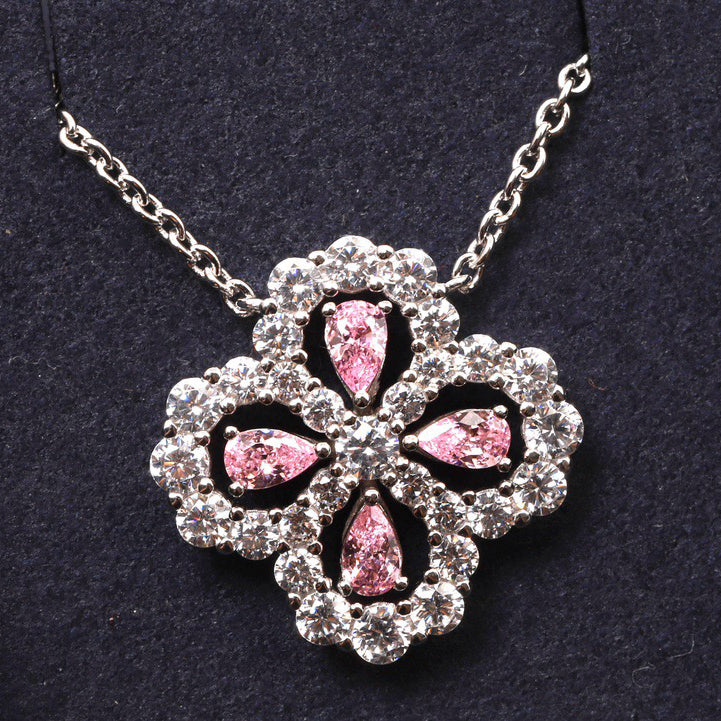 [AuraEcho Jewelry]LOOP NECKLACE FULL MOTIF DIAMOND 16MM MULTIPLE COLORS