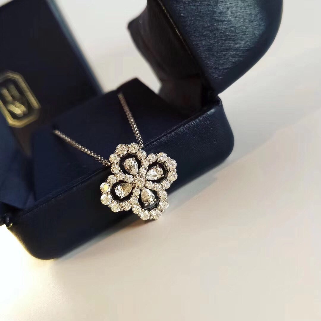 [AuraEcho Jewelry]LOOP NECKLACE FULL MOTIF DIAMOND 16MM MULTIPLE COLORS