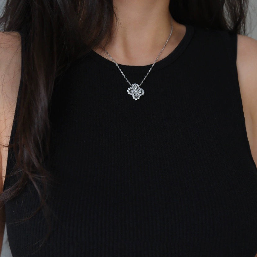 [AuraEcho Jewelry]LOOP NECKLACE FULL MOTIF DIAMOND COMBINATION