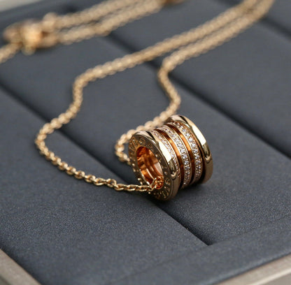 [AuraEcho Jewelry]ZERO 1 PINK GOLD DIAMOND NECKLACE