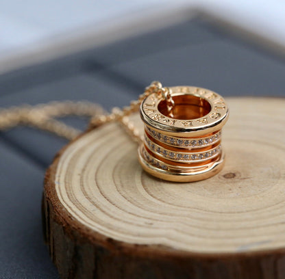 [AuraEcho Jewelry]ZERO 1 PINK GOLD DIAMOND NECKLACE