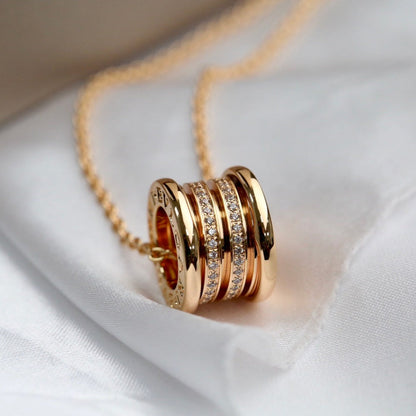 [AuraEcho Jewelry]ZERO 1 PINK GOLD DIAMOND NECKLACE