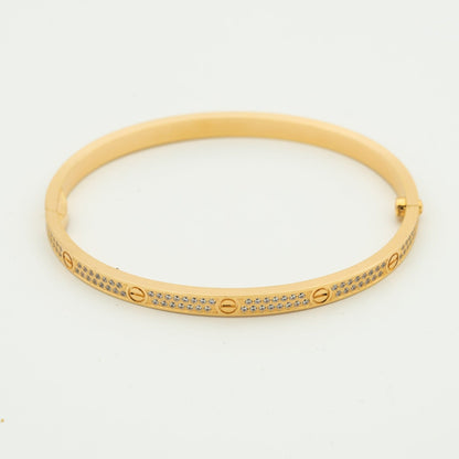 [AuraEcho Jewelry]LOVE BRACELET 3.65MM DIAMOND-PAVED SILVER