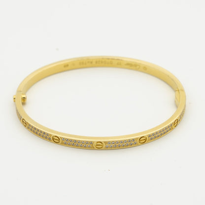 [AuraEcho Jewelry]LOVE BRACELET 3.65MM DIAMOND-PAVED SILVER