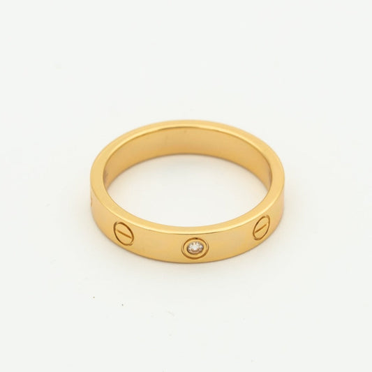 [AuraEcho Jewelry]LOVE RING 4MM 1 DIAMOND PINK GOLD