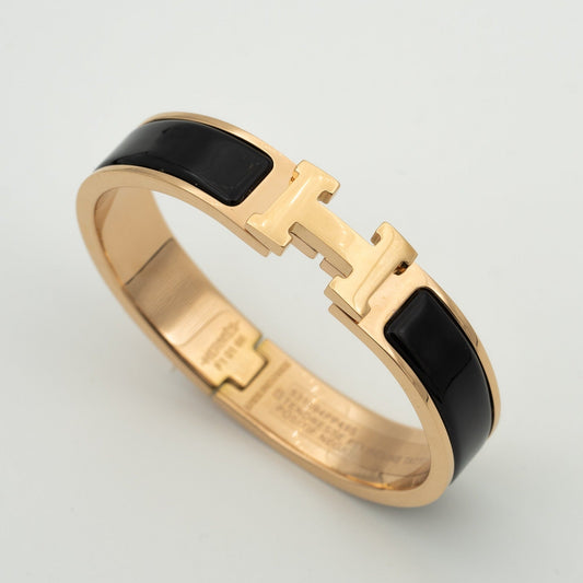 [AuraEcho Jewelry]H BLACK BRACELET