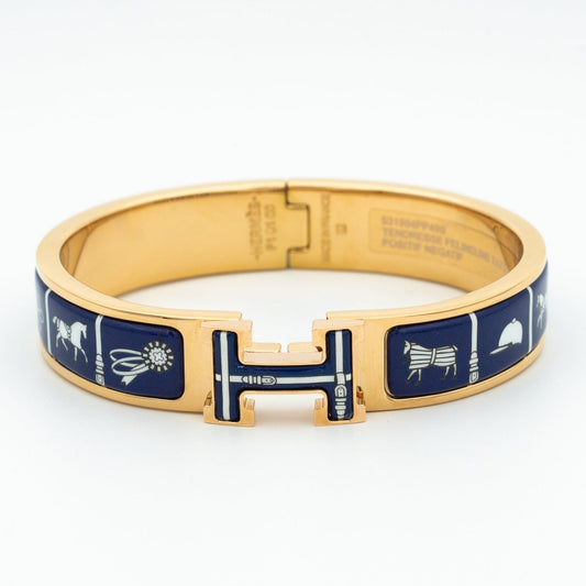 [AuraEcho Jewelry]H BRACELET BLUE CERAMIC